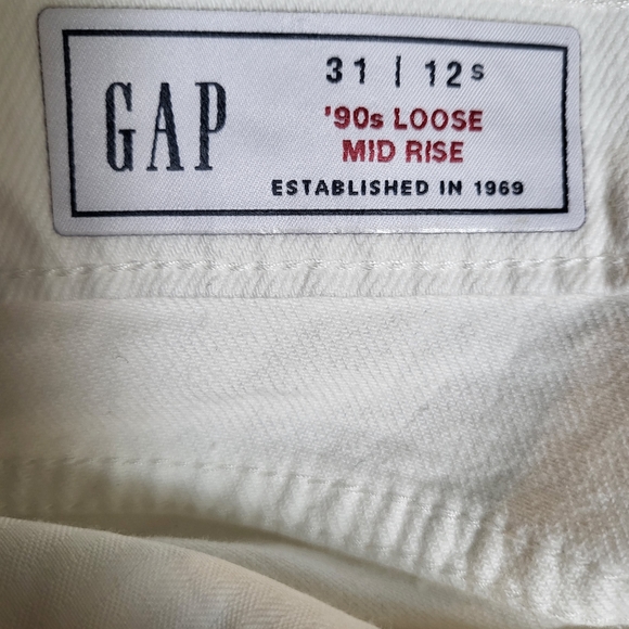 GAP '90s Loose Mid Rise Jeans w/raw split hem size 31 / 12 S NWT - Picture 5 of 8